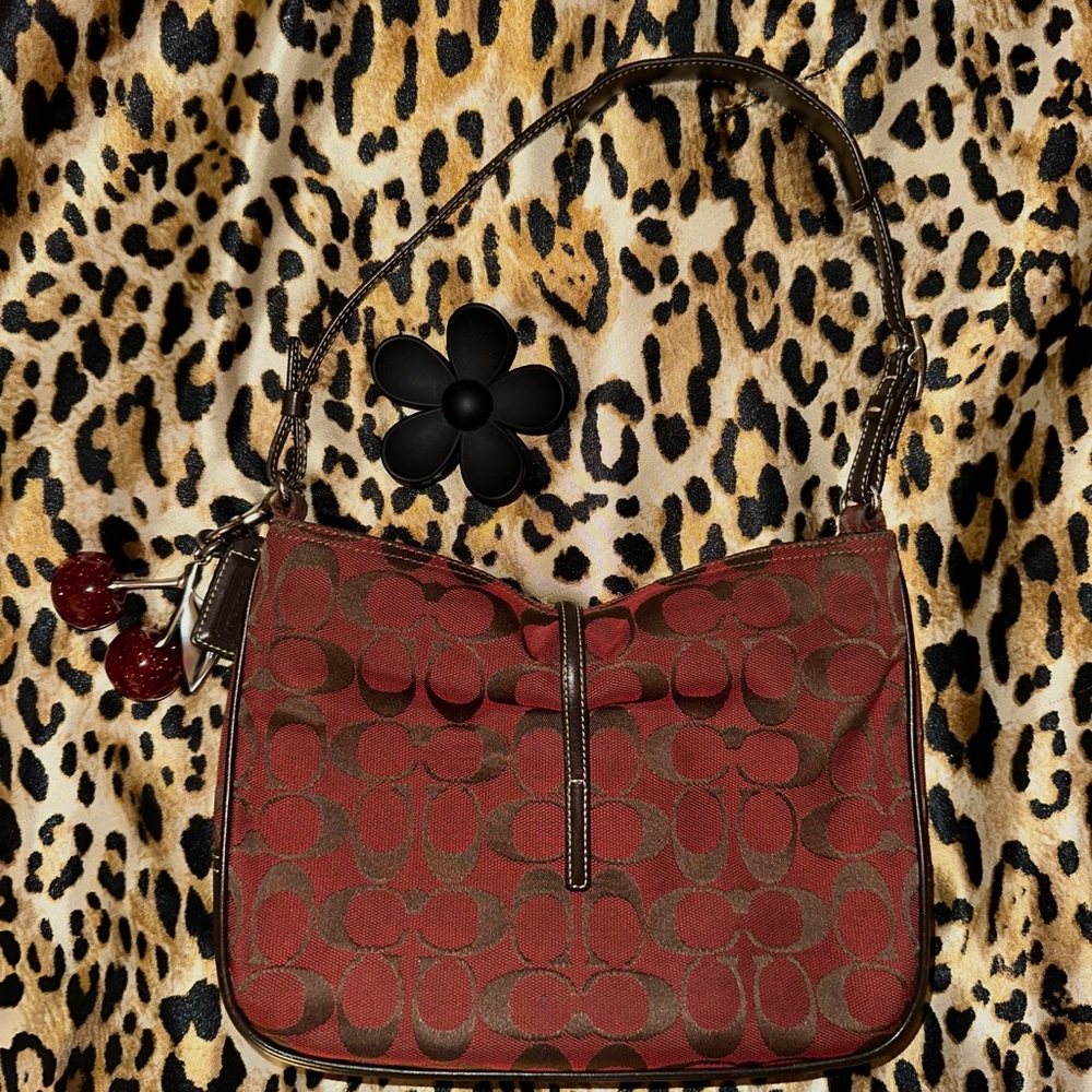 Coach Red and Brown Shoulder Bag - Picture 2 of 4